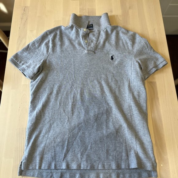 Polo Ralph Lauren - Men's Classic-Fit Mesh Grey Polo Medium - Picture 1 of 3